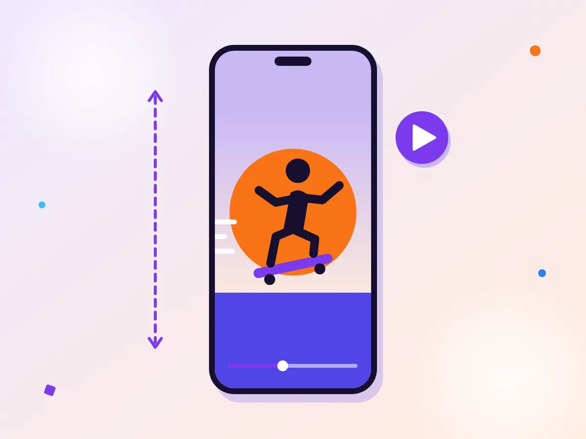 A skater mid-trick in a vertical video frame ready for TikTok