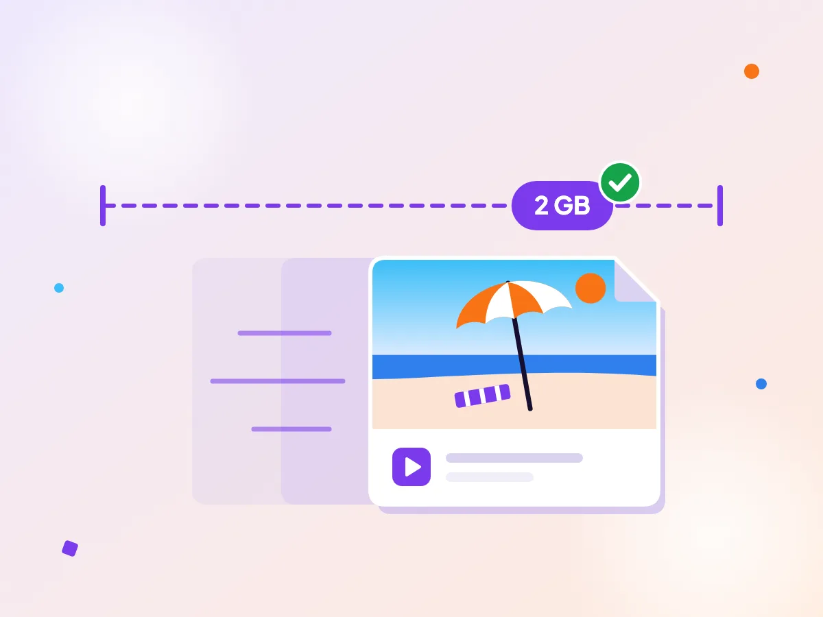 A beach video clip under the 2 GB file limit for WhatsApp